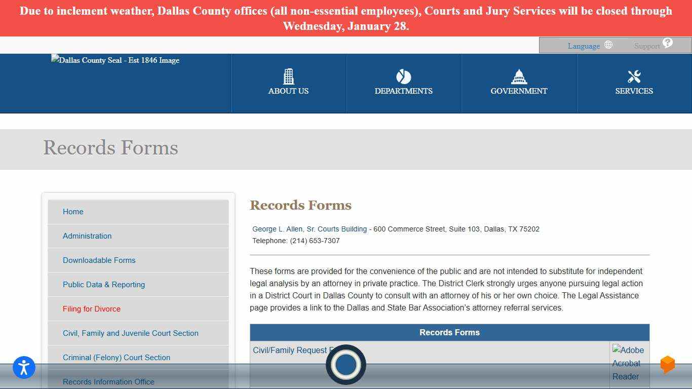District Clerk Records Forms